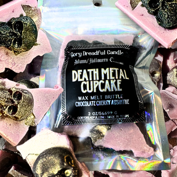 Death Metal Cupcake Wax Melt Brittle: Chocolate Cherry Absinthe Scent - Picture 3 of 10